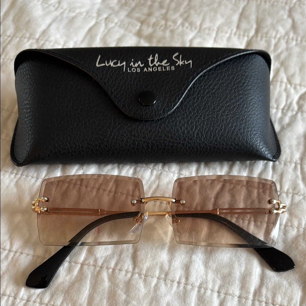Lucy in the Sky Women's Black and Brown Sunglasses